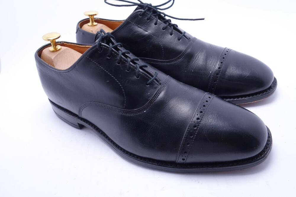 Allen Edmonds Byron Shoes Mens Size 8.5 E Black Leather Cap Toe Oxford Dress USA